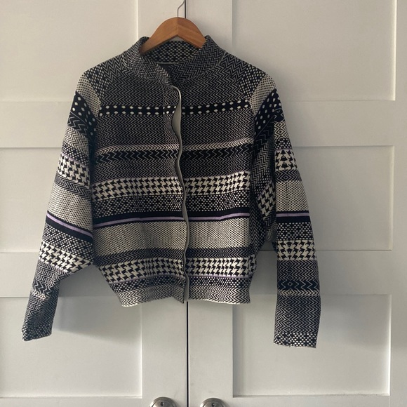 80s Ski Sweater No Brand Funky Pattern High Quality Wool Blend - Picture 1 of 4